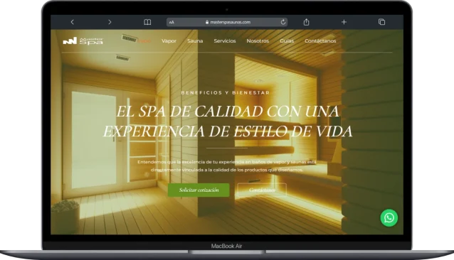 Sitio web de spa de lujo con diseño moderno y relajante Mexico